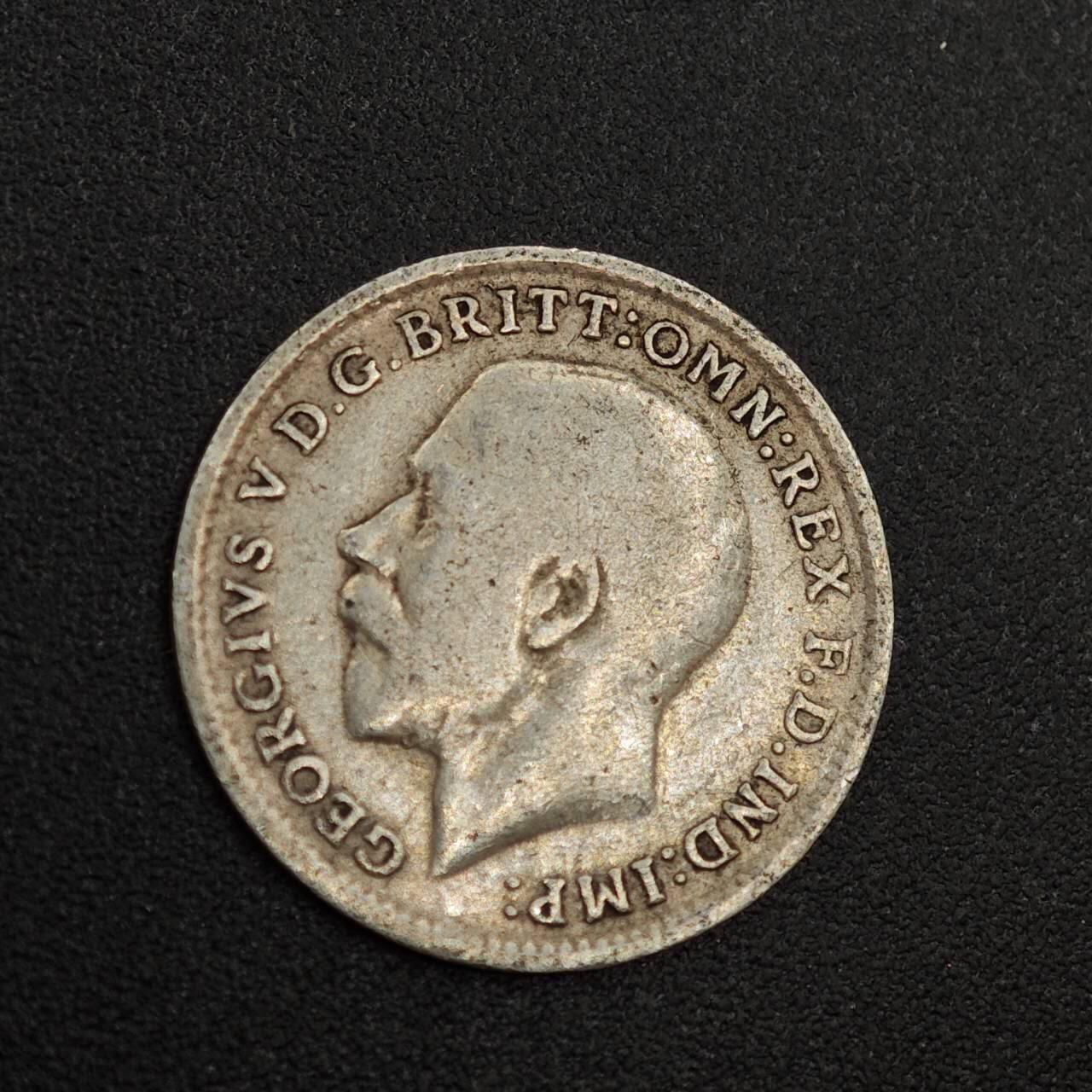 【淘币小摊】实时拍第八百零二拍   散币场   满百包邮可预留二周 每周一统一发货   英国1916年乔治五世3便士银币