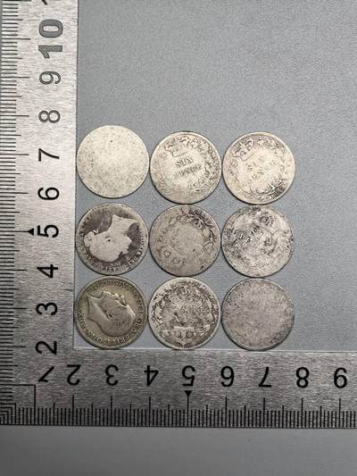 小驴勋章奖章收藏11月22日周六晚六点拍卖（珍爱和平，收藏战争，铭记历史，勿忘国耻，忠党爱国。有偿代拍，送拍规则在简介最后，参拍须阅读规则后再参拍，关系到运费包装发货时效真假辨别等关键信息，拍卖时不再发原图，看大图店主微信码在拍卖店铺介绍里） - 18XX年6便士银币一组，23克