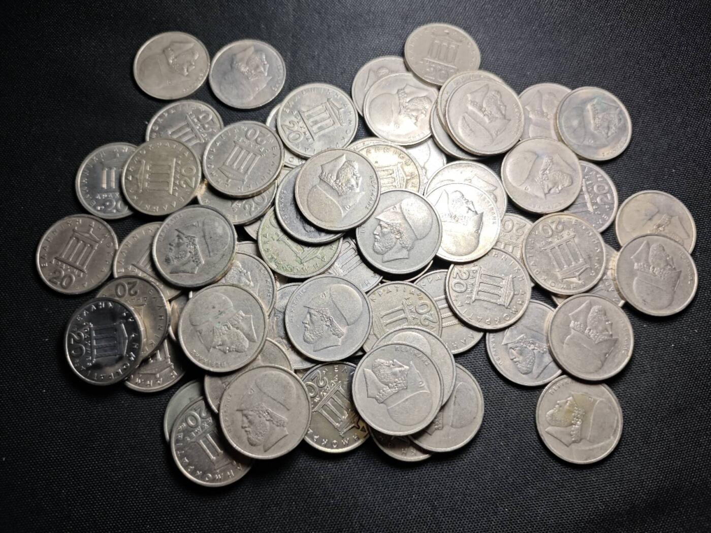 KK钱币收藏小铺 （套币 好品/批量散币 银币）专场  2月预留时间 周末发货  希腊20德拉克马一组71枚