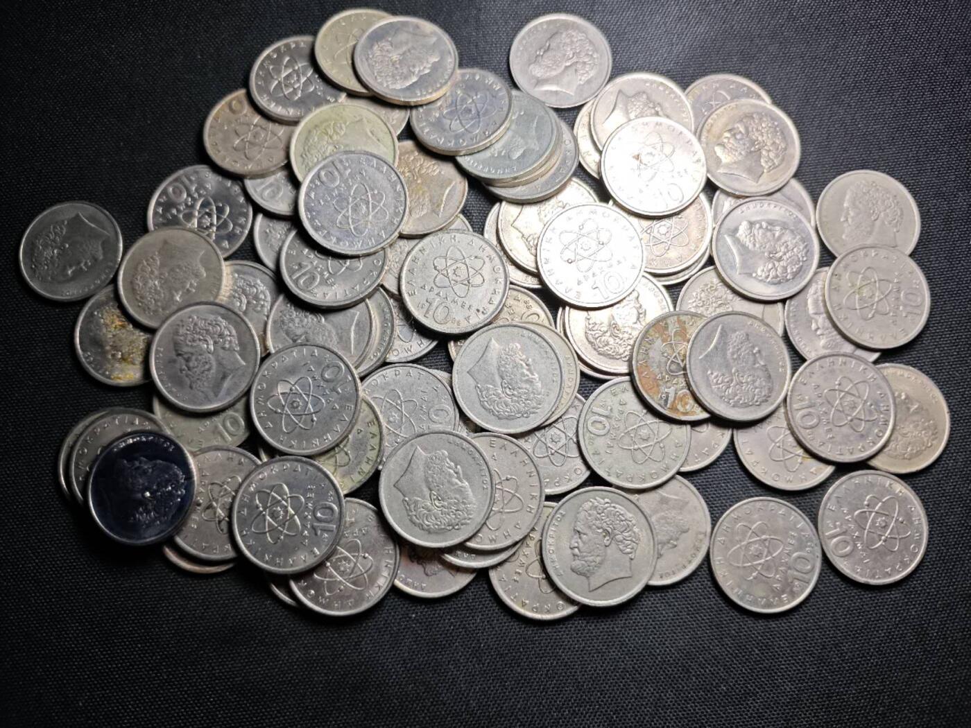 KK钱币收藏小铺 （套币 好品/批量散币 银币）专场  2月预留时间 周末发货  希腊10德拉克马一组79枚