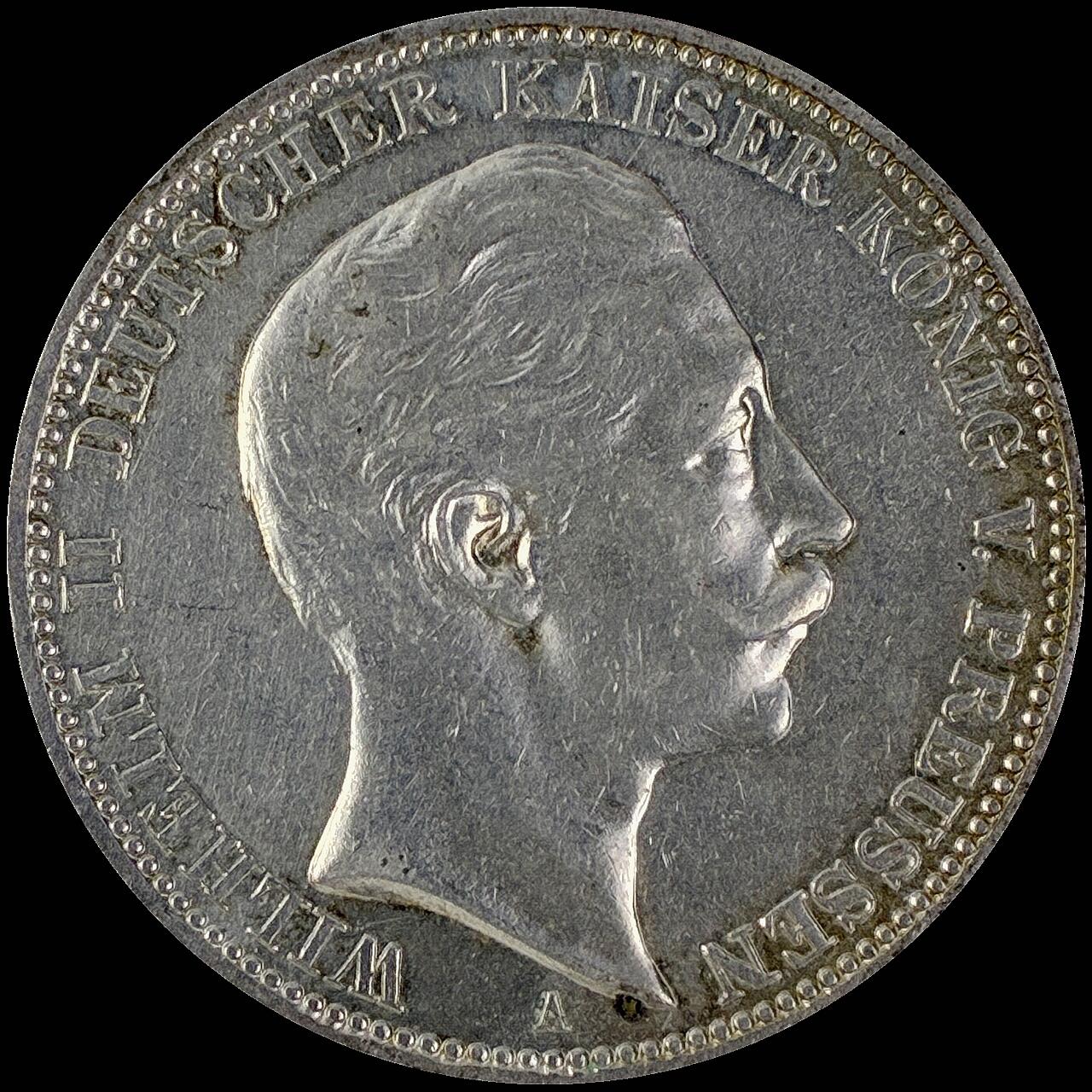 【雨安】【直播拍卖】【世界币章115期-裸币】2025-11-21 周五 19:30 保真 [裸币德国] Germany 德国 帝国 普鲁士 3马克 (1908-1912) 威廉二世 1911年