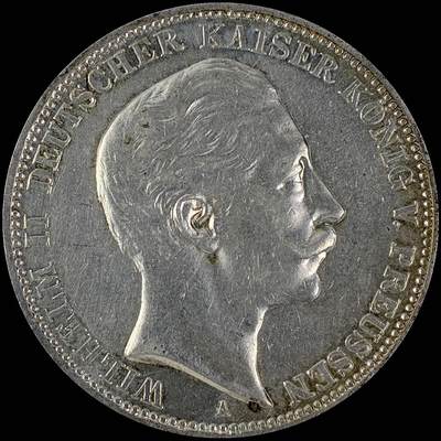 【雨安】【直播拍卖】【世界币章115期-裸币】2025-11-21 周五 19:30 保真 - [裸币德国] Germany 德国 帝国 普鲁士 3马克 (1908-1912) 威廉二世 1911年