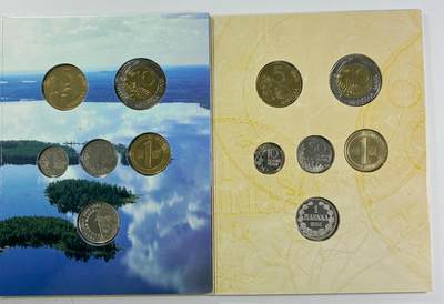 【雨安】【直播拍卖】【世界币章115期-裸币】2025-11-21 周五 19:30 保真 - [现代套币] Finland 芬兰 套币 2001年 2套