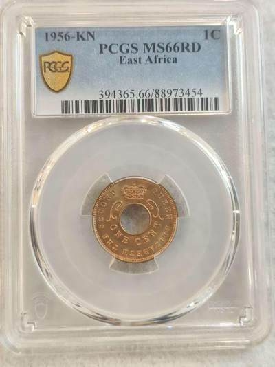 G&W世界散币，银币处理专场（第37场） - PCGS-MS66RD 英属东非1956年1分