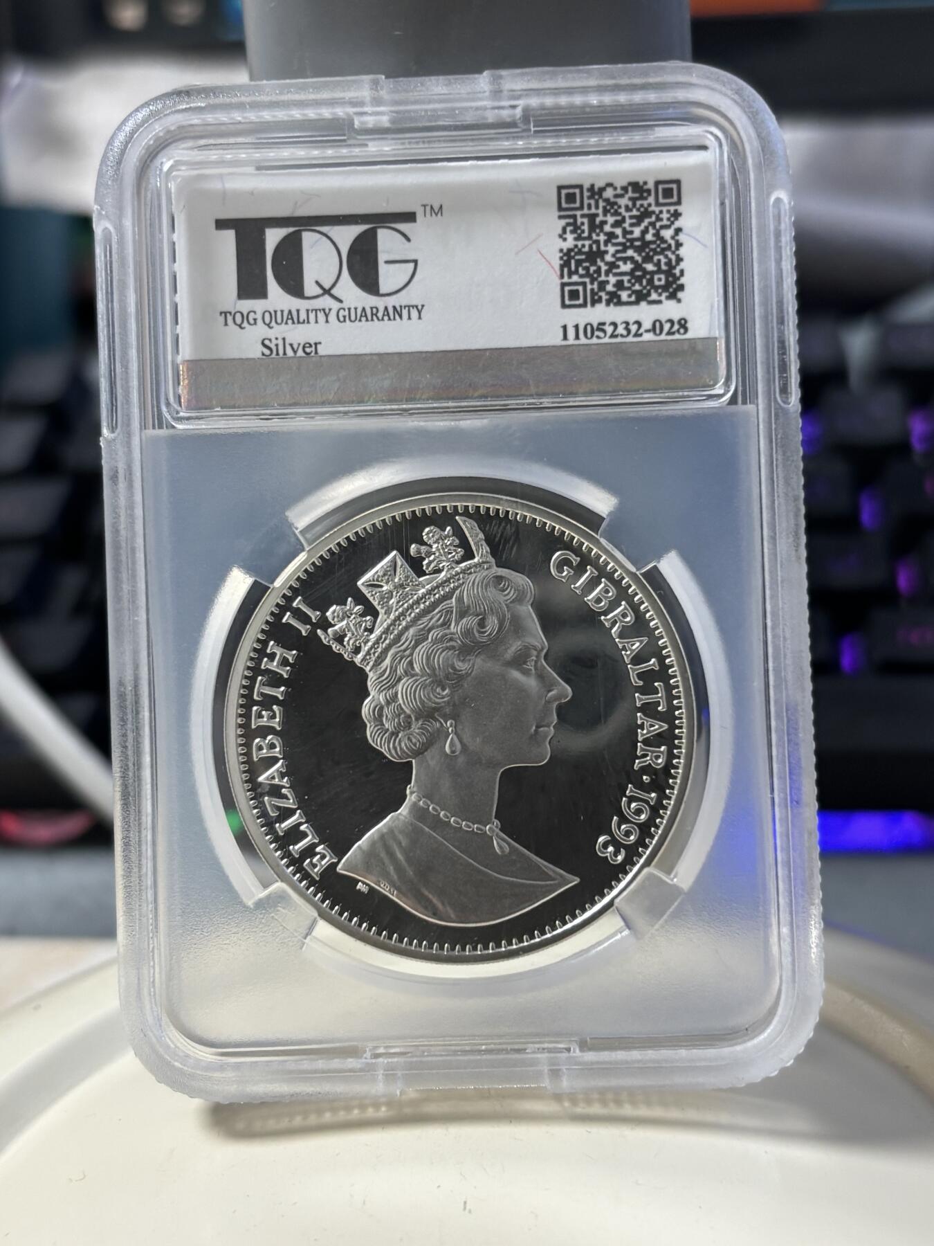 第182期拍卖 直布罗陀1993年彼得兔1克朗纪念银币TQG-PF66UC，925银，28.28克，