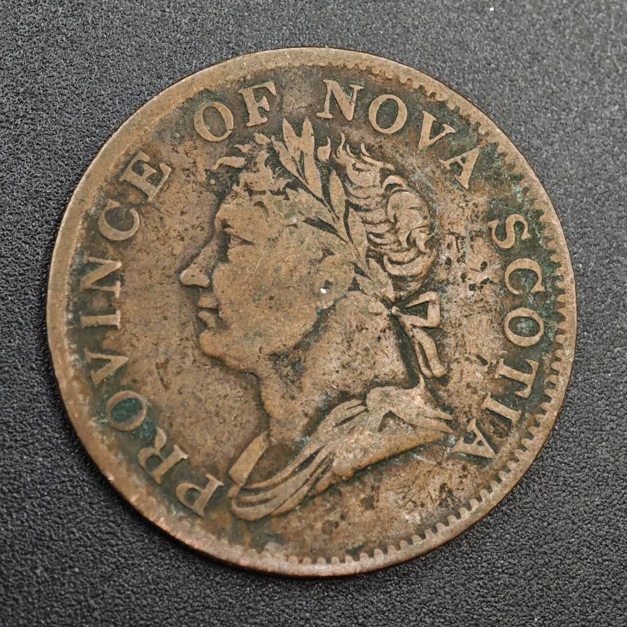 【淘币小摊】实时拍第八百零二拍   散币场   满百包邮可预留二周 每周一统一发货   新斯科舍1832年乔治四世半便士铜币代币