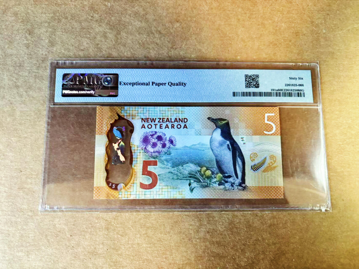 【Blue Auction】世界纸币精拍第753期——18级TOP拍卖/信誉/品质/专业/高效💫 【AA冠无47 获奖钞】新西兰 2015-16年5元 PMG66EPQ