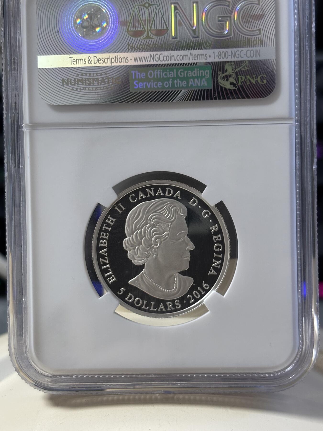 第182期拍卖 加拿大2016年幸运石系列11月锆石纪念银币NGC-PF70，9999银，7.96克