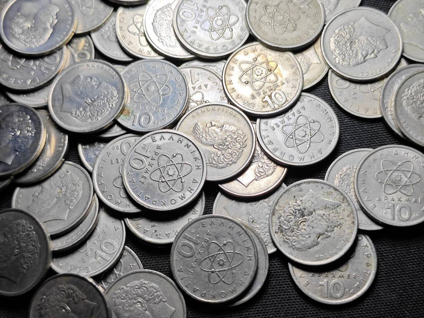 KK钱币收藏小铺 （套币 好品/批量散币 银币）专场  2月预留时间 周末发货  希腊10德拉克马一组79枚