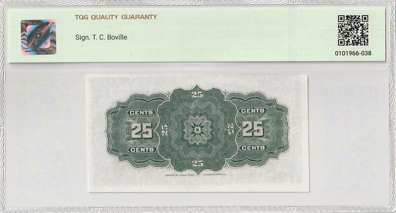 2025十一月第五期，总第203期 加拿大1900版25分TQG50分，稀有的正面印刷歪斜而背面正常印刷的错版