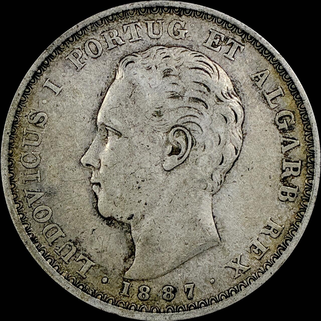 【雨安】【直播拍卖】【世界币章115期-裸币】2025-11-21 周五 19:30 保真 [裸币各国] Portugal 葡萄牙 500瑞斯 1887年 路易斯一世