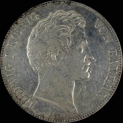 【雨安】【直播拍卖】【世界币章115期-裸币】2025-11-21 周五 19:30 保真 - [裸币德国] Germany 德国 德意志 2泰勒 Bavaria巴伐利亚 Thun.074 KM#0814 (1842-1848) 路德维希一世 1843年