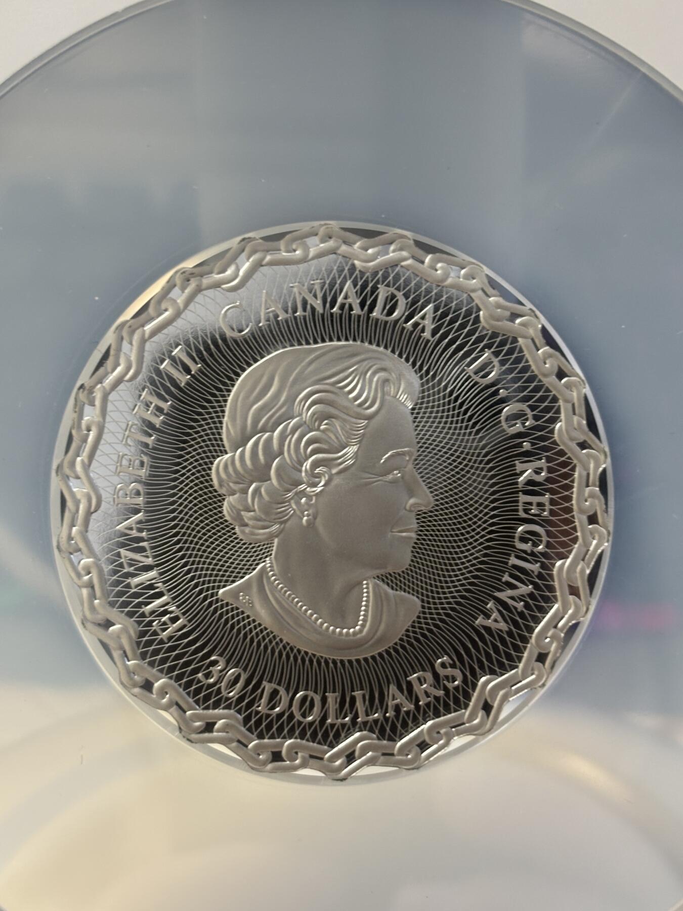 第182期拍卖 加拿大2019年圣劳伦斯海道60周年2盎司波纹边银币NGC-PF70原盒证书，9999银，62.694克，发行2000枚