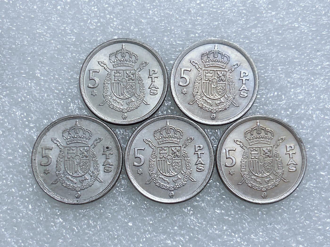 第一海外回流一元起拍收藏 散集专场  第270期 西班牙5比塞塔硬币 5枚 原光品
