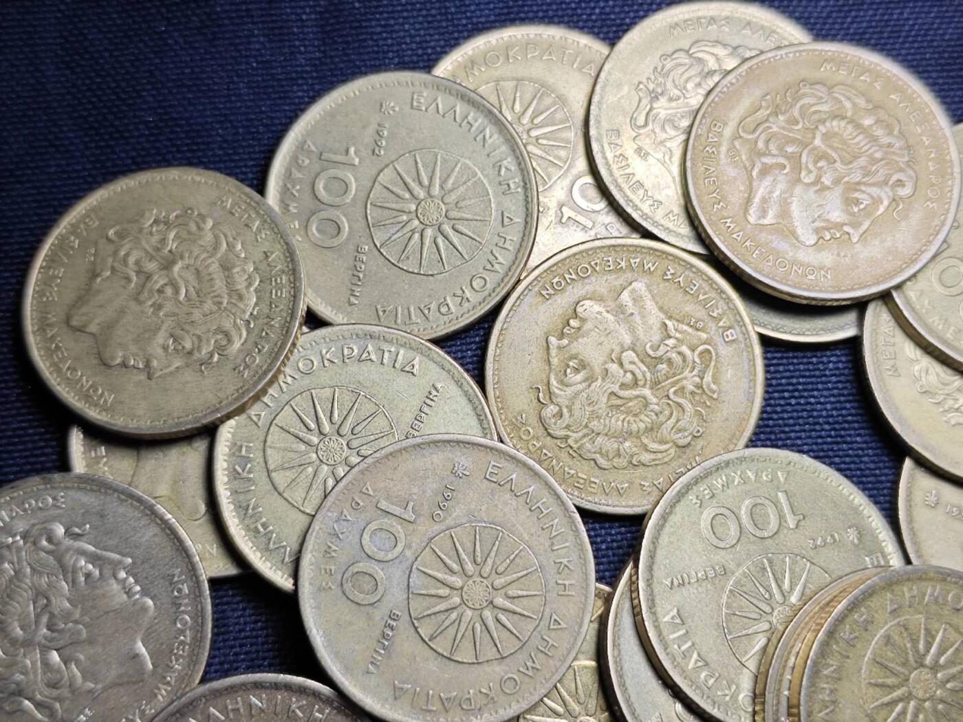 KK钱币收藏小铺 （套币 好品/批量散币 银币）专场  2月预留时间 周末发货  希腊100德拉克马一组32枚！
