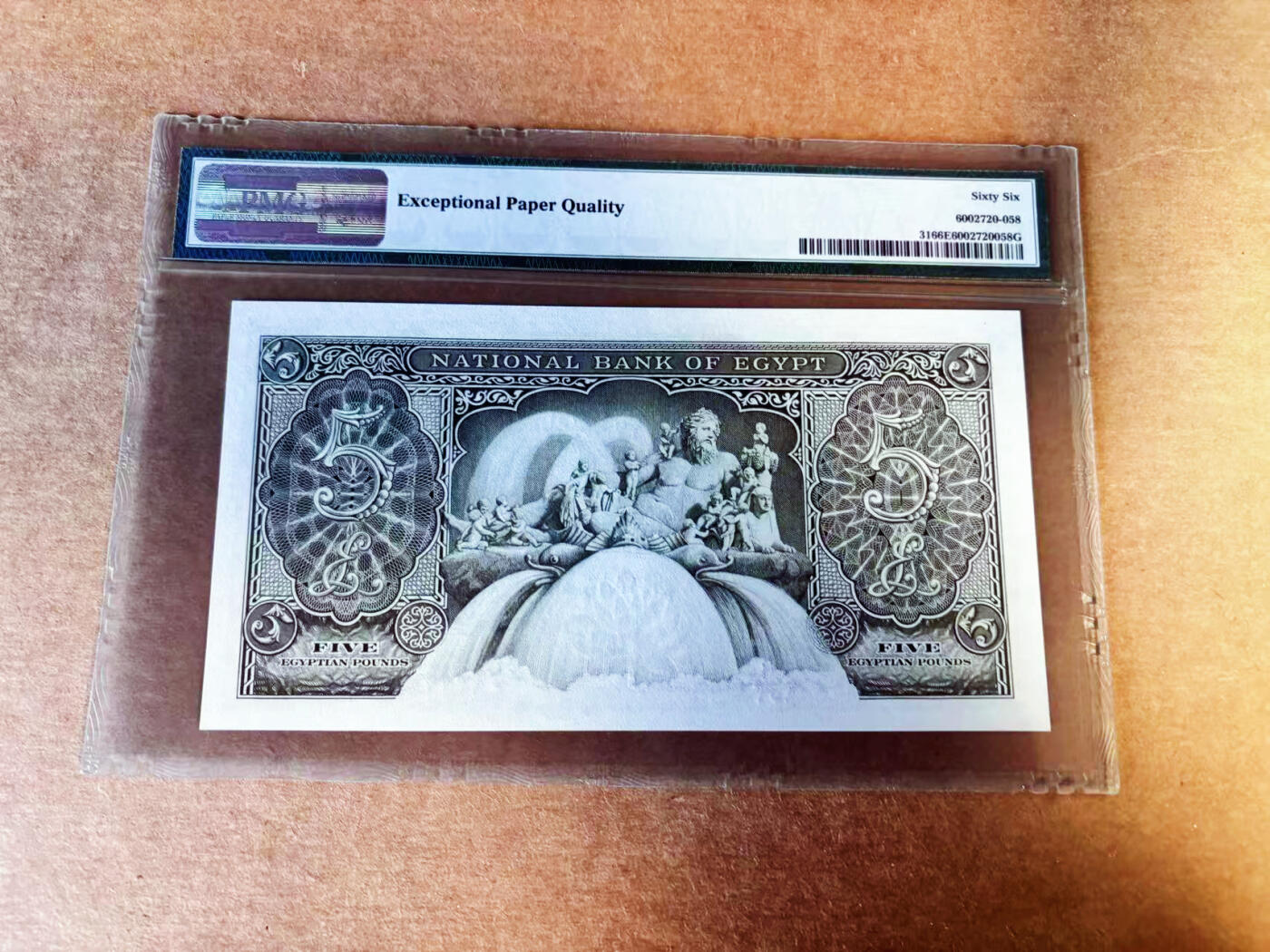 【Blue Auction】世界纸币精拍第753期——18级TOP拍卖/信誉/品质/专业/高效💫 埃及 1952-60年5镑 尼罗河神 PMG66EPQ 老壳