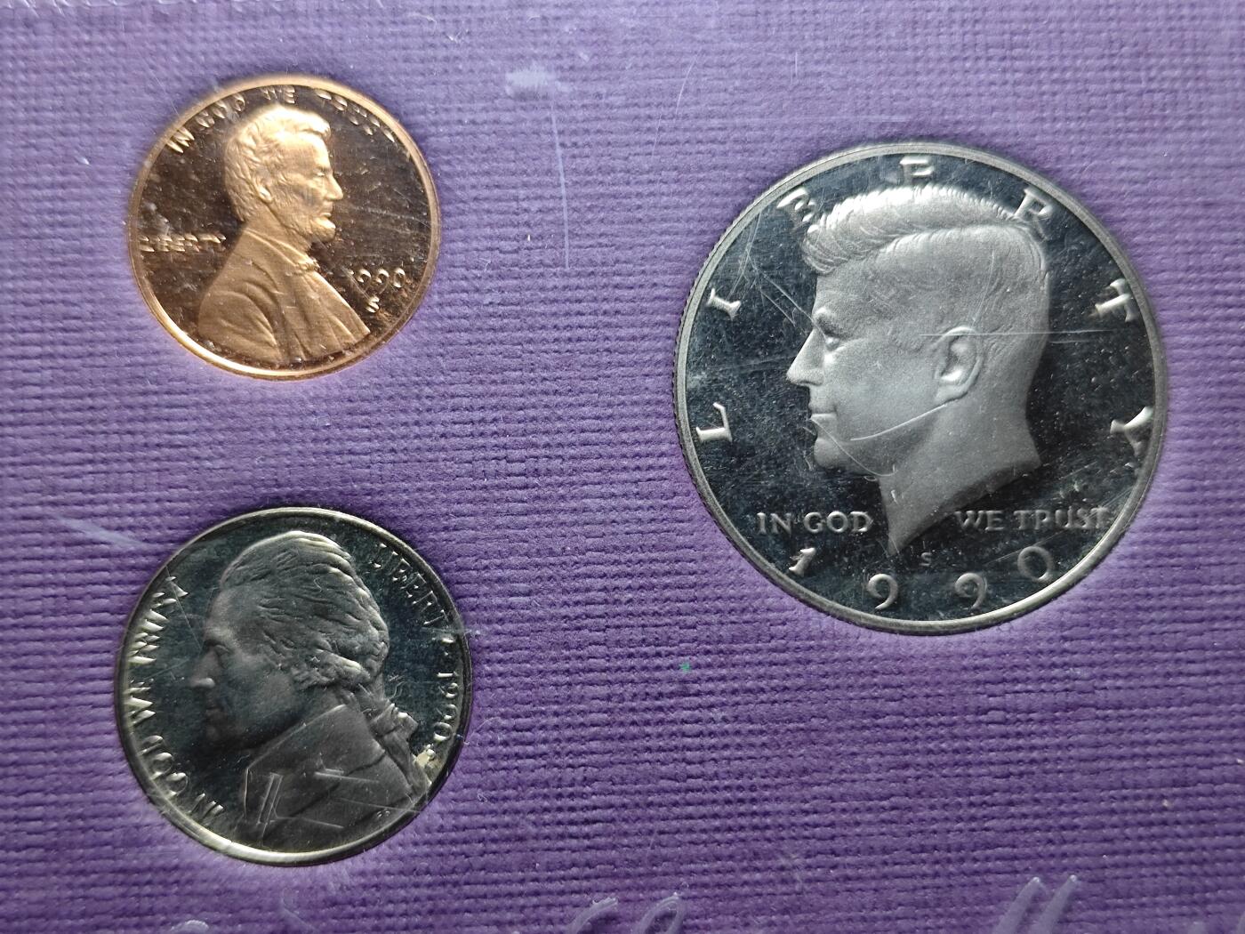 KK钱币收藏小铺 （套币 好品/批量散币 银币）专场  2月预留时间 周末发货  1990美国大小面值清年精制套币