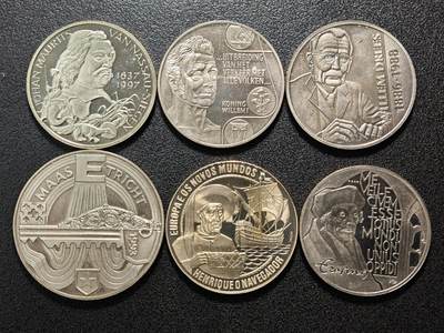 【德藏】世界币章拍卖第154期（拍品征集中~欢迎藏友联系） - 6枚一组 荷兰ECU货币单位纪念镍币 详细尺寸请看拍品介绍