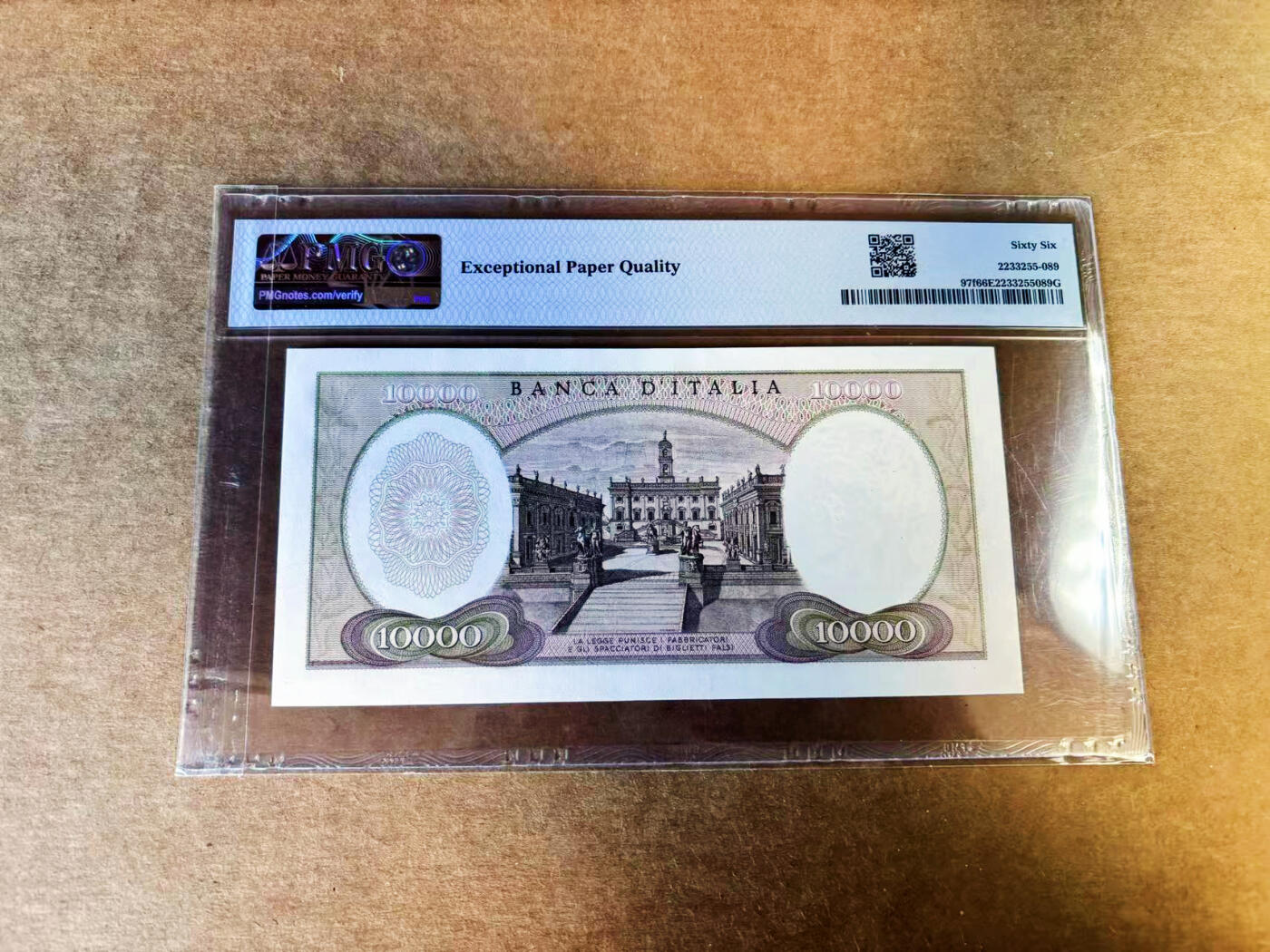 【Blue Auction】世界纸币精拍第753期——18级TOP拍卖/信誉/品质/专业/高效💫 意大利 1973年10000里拉 米开朗基罗  PMG66EPQ