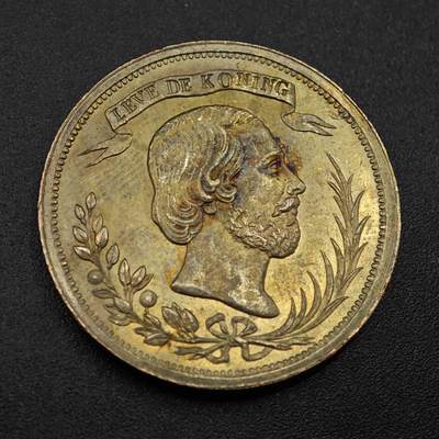 【淘币小摊】实时拍第八百零二拍   散币场   满百包邮可预留二周 每周一统一发货   - 荷兰乌特勒支1853年威廉三世访问纪念章直径28mm