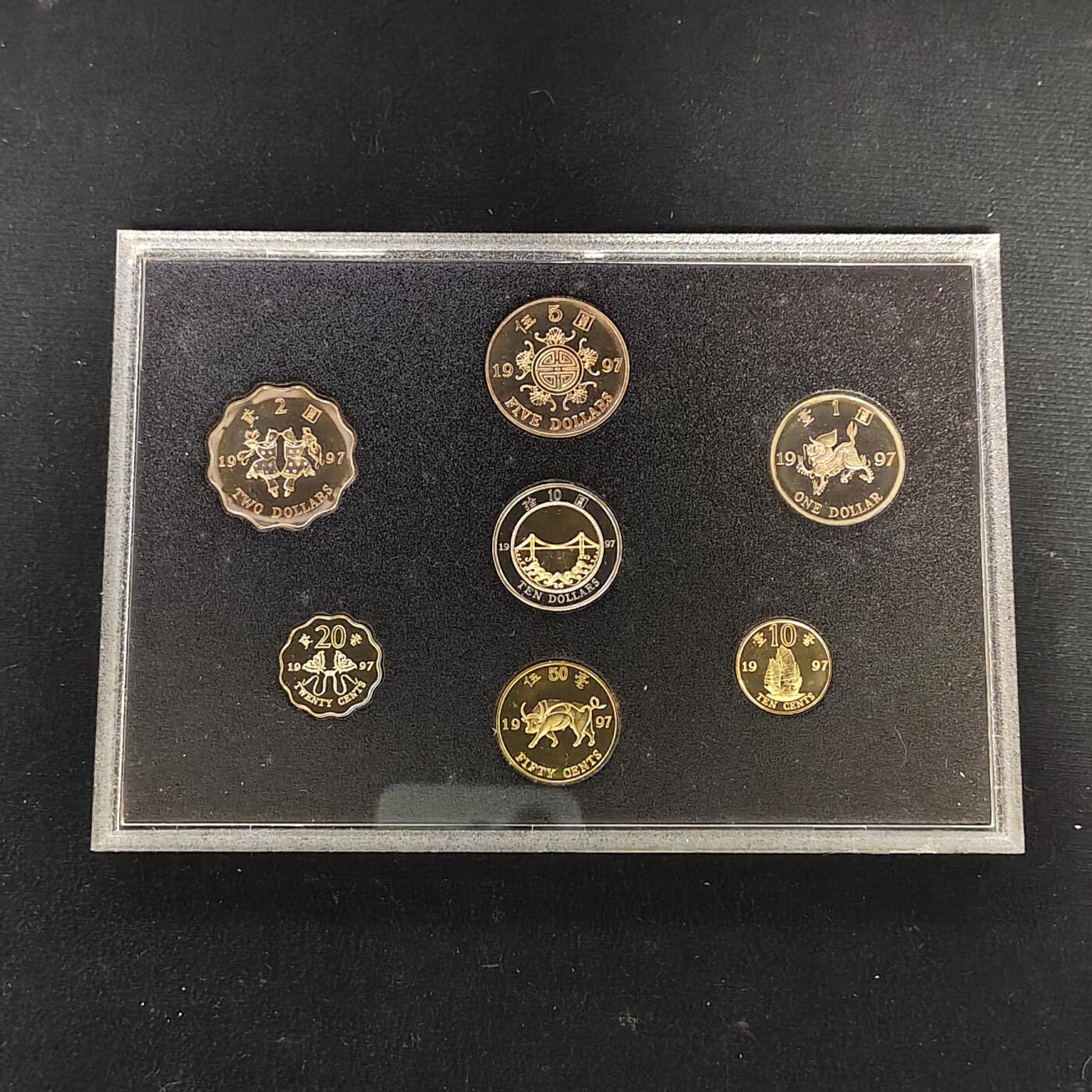 【全场包邮】纯粹捡漏拍479场（免费代拍第16场） 香港1997年回归纪念版官方精制套币-盒证全