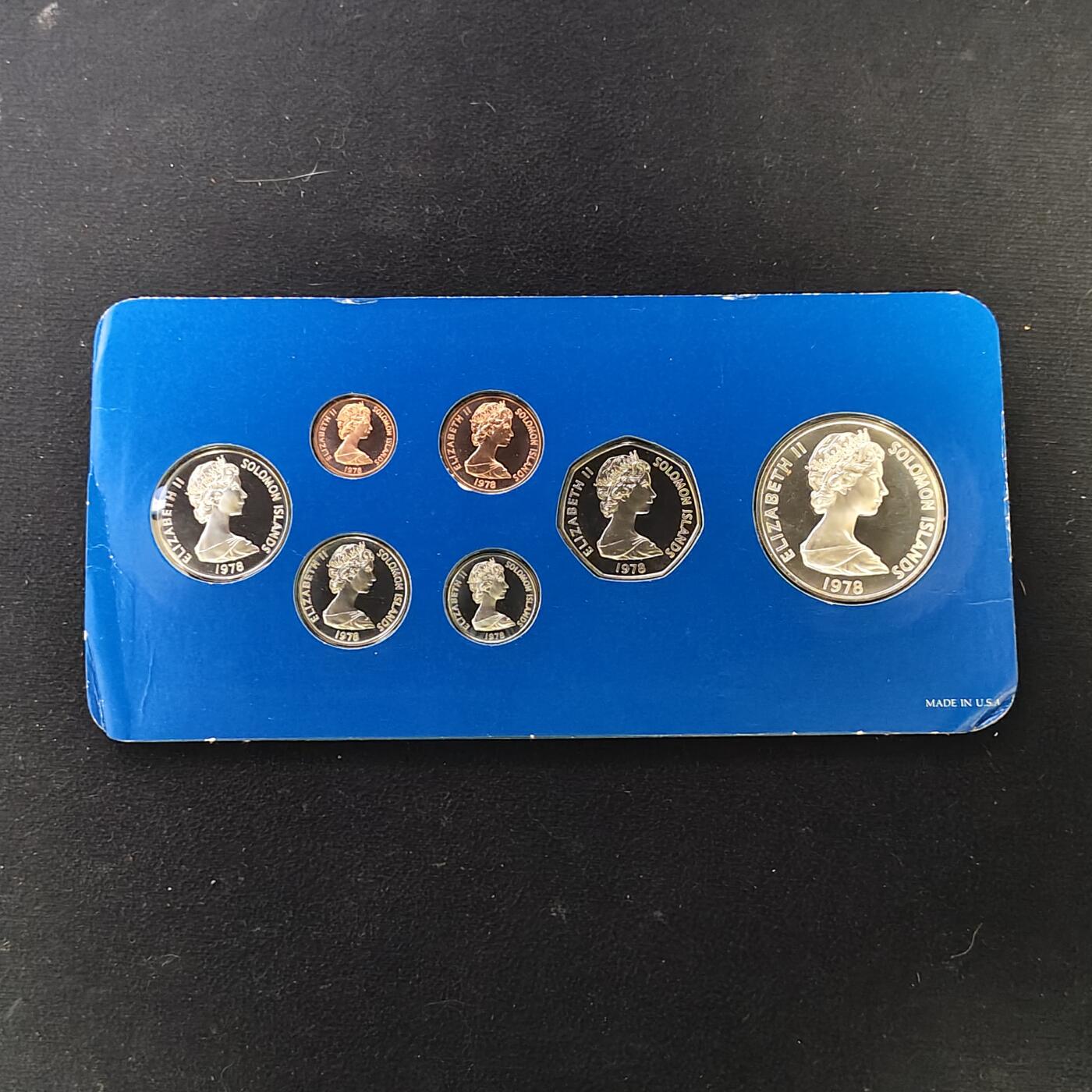 【全场包邮】纯粹捡漏拍479场（免费代拍第16场） 所罗门群岛1978年官方精制套币-盒证全