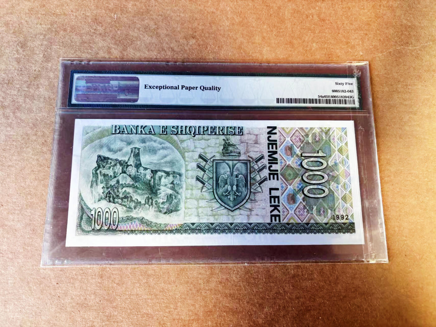 【Blue Auction】世界纸币精拍第753期——18级TOP拍卖/信誉/品质/专业/高效💫  阿尔巴尼亚 1992年1000列克  PMG65EPQ