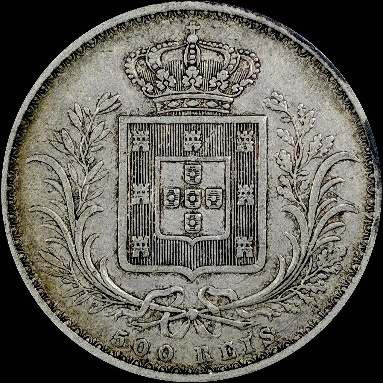 【雨安】【直播拍卖】【世界币章115期-裸币】2025-11-21 周五 19:30 保真 [裸币各国] Portugal 葡萄牙 500瑞斯 1887年 路易斯一世