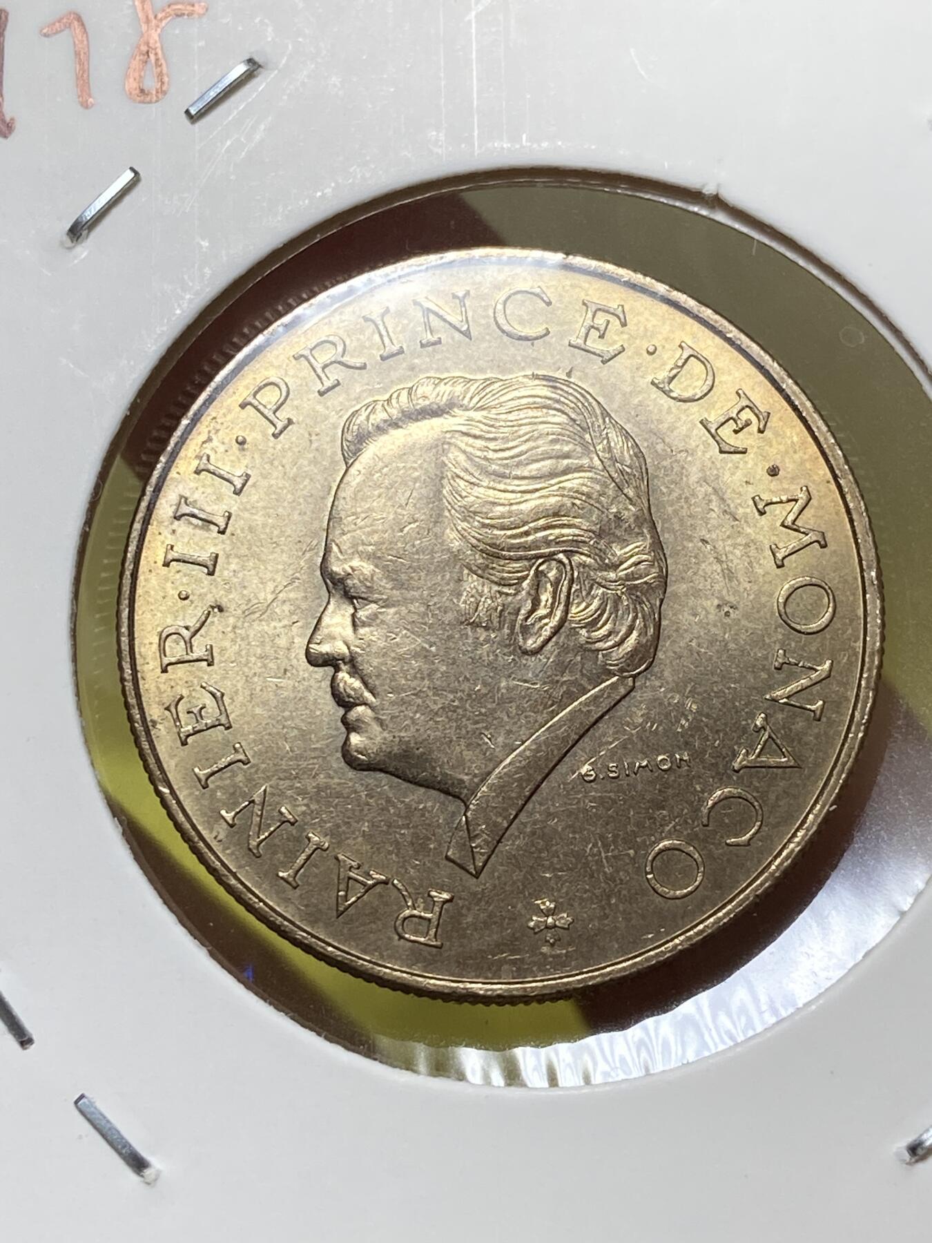 2025年第一百三十一场(总第一百五十七场）外国好品纸夹散币场(免佣金) 好品–摩纳哥🇲🇨1978年10法郎(海豚标)