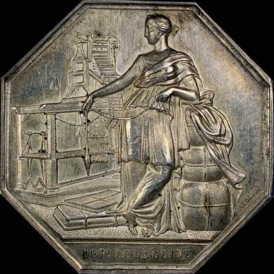 【雨安】【直播拍卖】【世界币章115期-裸币】2025-11-21 周五 19:30 保真 - [章] France 章 法国 八角 1848年 纺织业协会 八角银章 18.8克