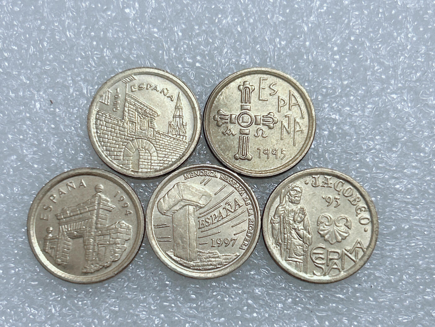 第一海外回流一元起拍收藏 散集专场  第270期 西班牙不同版本5比塞塔硬币 5枚