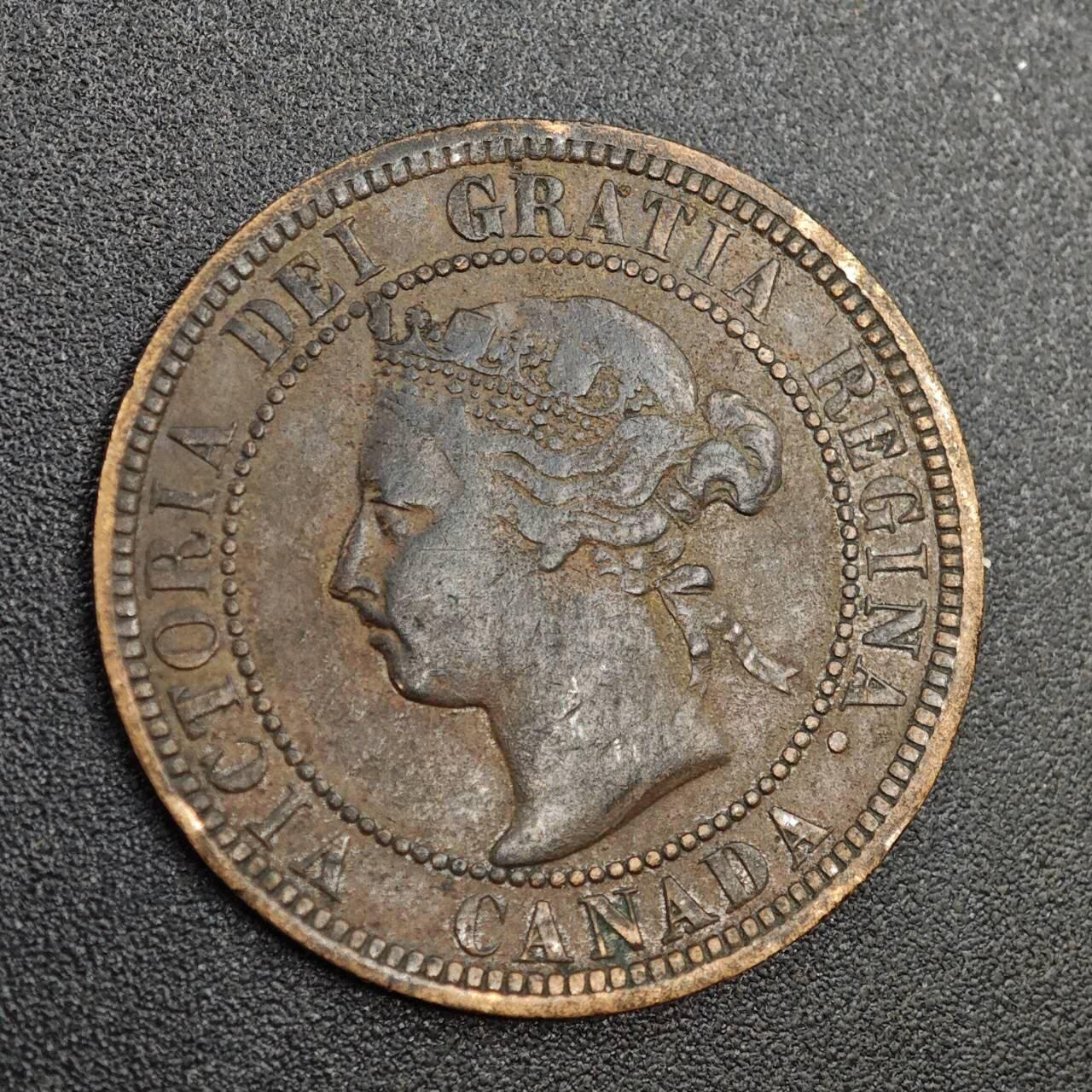 【淘币小摊】实时拍第八百零二拍   散币场   满百包邮可预留二周 每周一统一发货   加拿大1893年维多利亚一分铜币