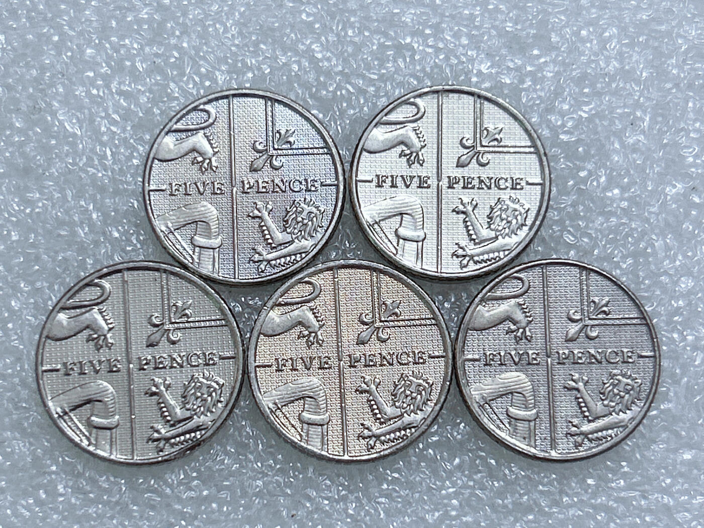 第一海外回流一元起拍收藏 散集专场  第270期 英国5便士硬币 5枚 原光美品