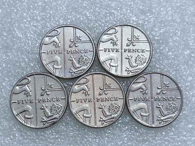 第一海外回流一元起拍收藏 散集专场  第270期 - 英国5便士硬币 5枚 原光美品