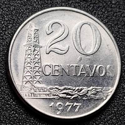 泉币菌-第135场-精品福利场 - 原光 巴西1977年20分 油井 自由女神 铜镍币 25mm 