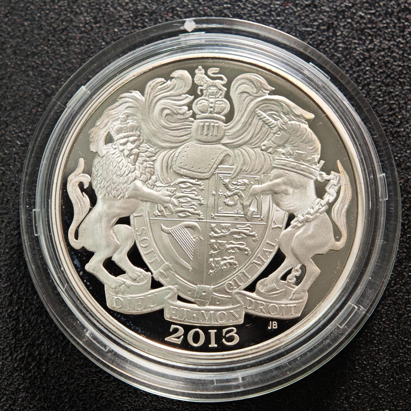 【德藏】世界币章拍卖第154期（拍品征集中~欢迎藏友联系） 2013年 英国伊丽莎白二世女王加冕60周年纪念银币 原盒 原证书