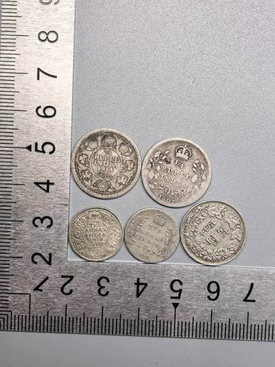 小驴勋章奖章收藏11月22日周六晚六点拍卖（珍爱和平，收藏战争，铭记历史，勿忘国耻，忠党爱国。有偿代拍，送拍规则在简介最后，参拍须阅读规则后再参拍，关系到运费包装发货时效真假辨别等关键信息，拍卖时不再发原图，看大图店主微信码在拍卖店铺介绍里） - 英占印度安娜、卢比、瑞士法郎银币一组，10.8克