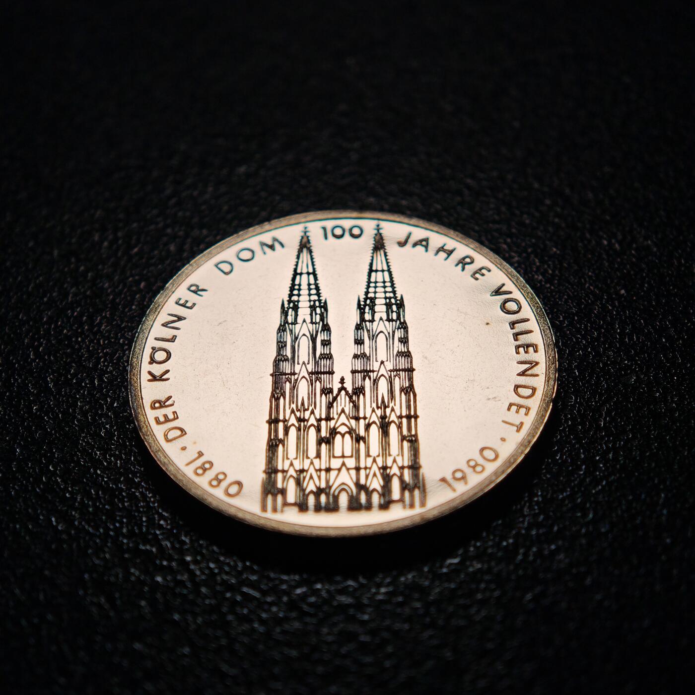 【德藏】世界币章拍卖第154期（拍品征集中~欢迎藏友联系） 1980年 德国科隆大教堂竣工100周年5马克纪念镍币 直径约：28.9mm；重约：10g
