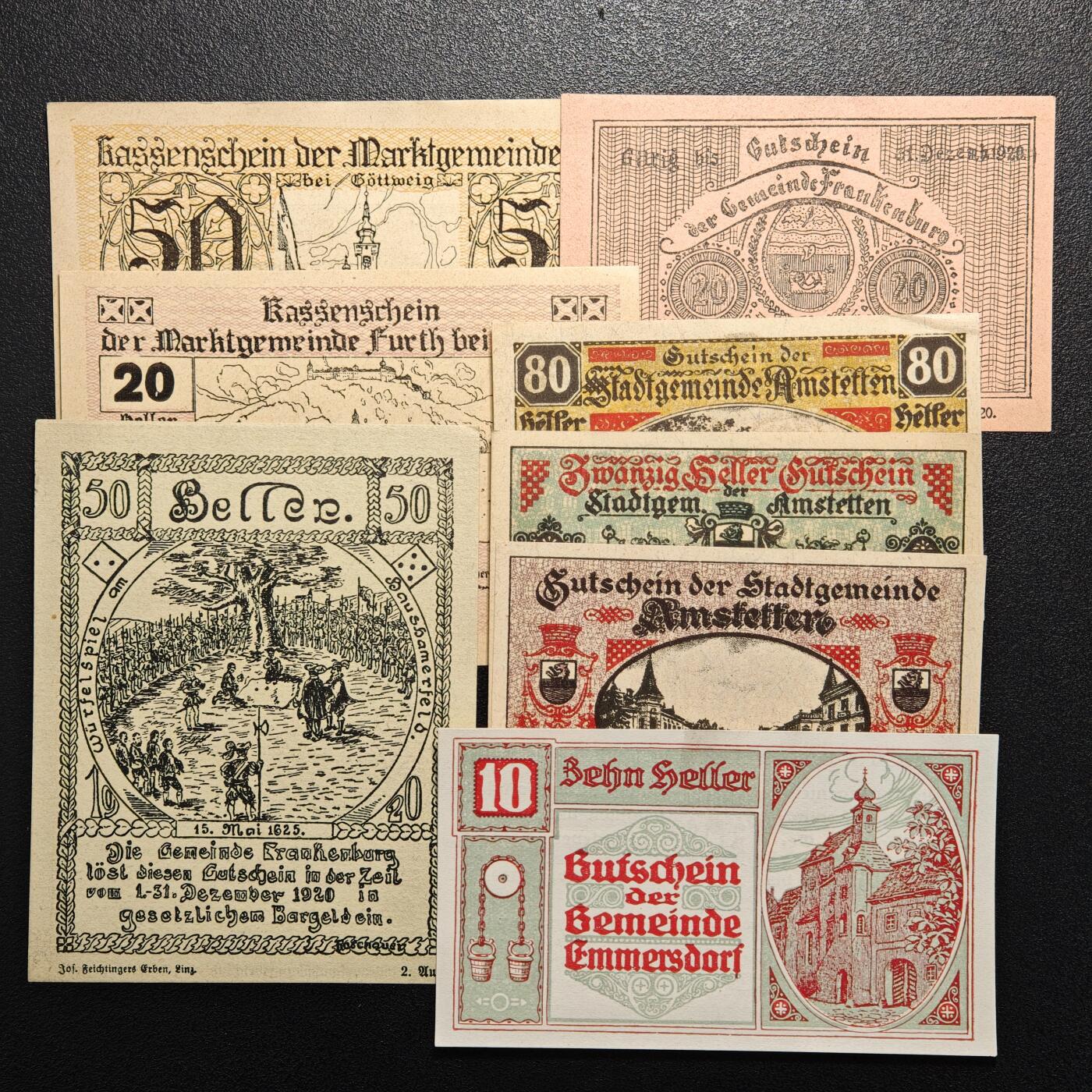 【德藏】世界币章拍卖第154期（拍品征集中~欢迎藏友联系） 8张一组 德国紧急时期纸币