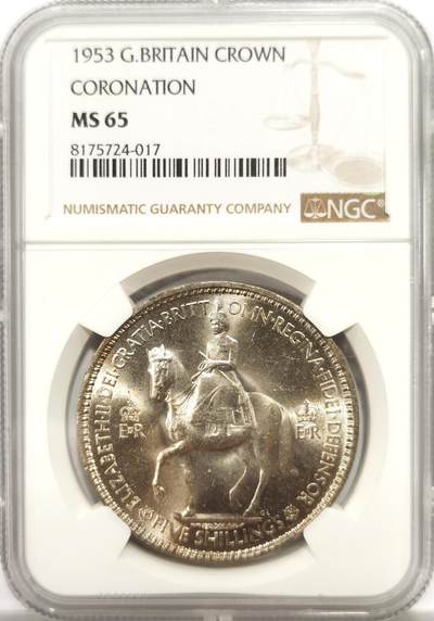 博洋堂世界钱币拍卖第147期（全场包邮） - NGC MS65 英国1953年伊丽莎白二世登基纪念克朗