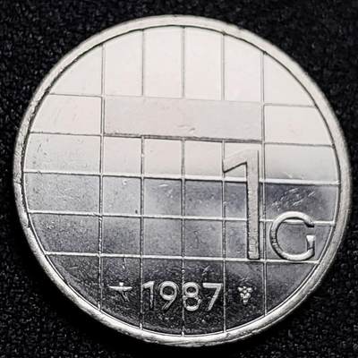 泉币菌-第134场-精品福利场 - 少见原光 1987年 荷兰1盾镍币,贝娅特丽克丝女王,25mm