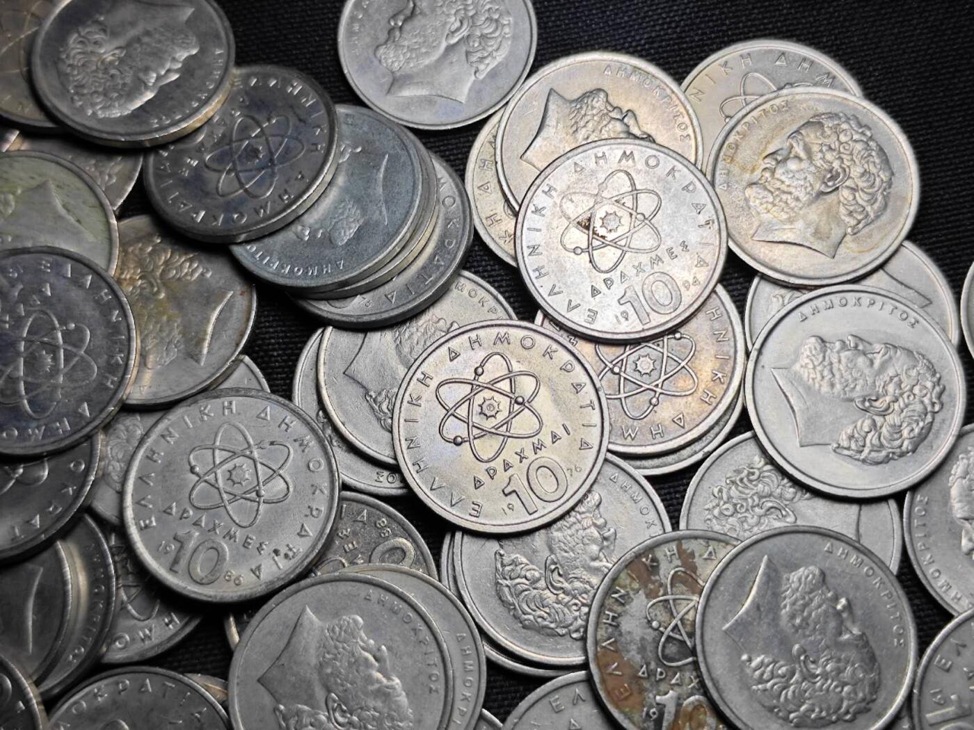 KK钱币收藏小铺 （套币 好品/批量散币 银币）专场  2月预留时间 周末发货  希腊10德拉克马一组79枚