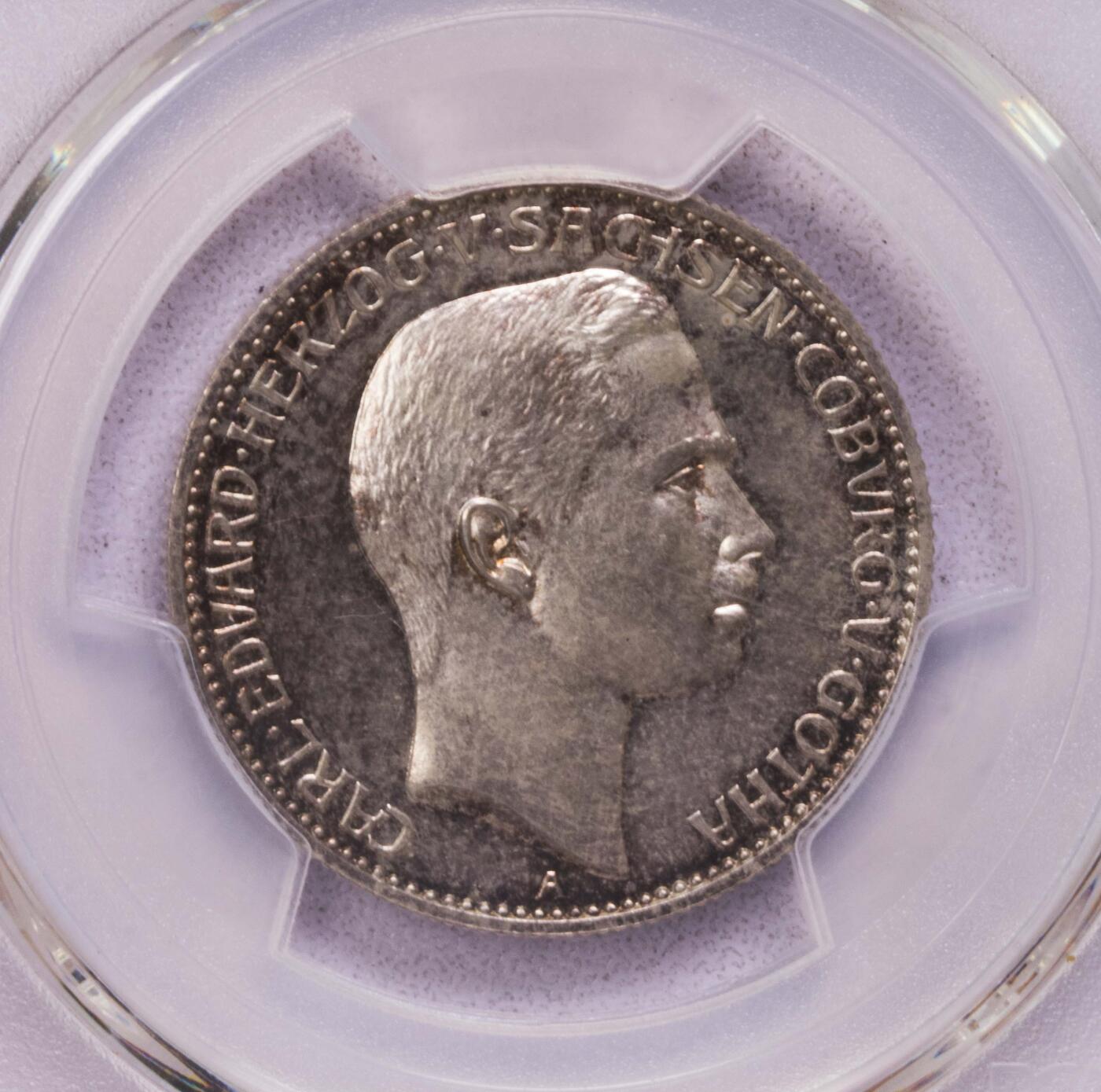 PCGS-PR63CAM 1905萨克森科堡哥萨2马克银币PF 稀有小邦