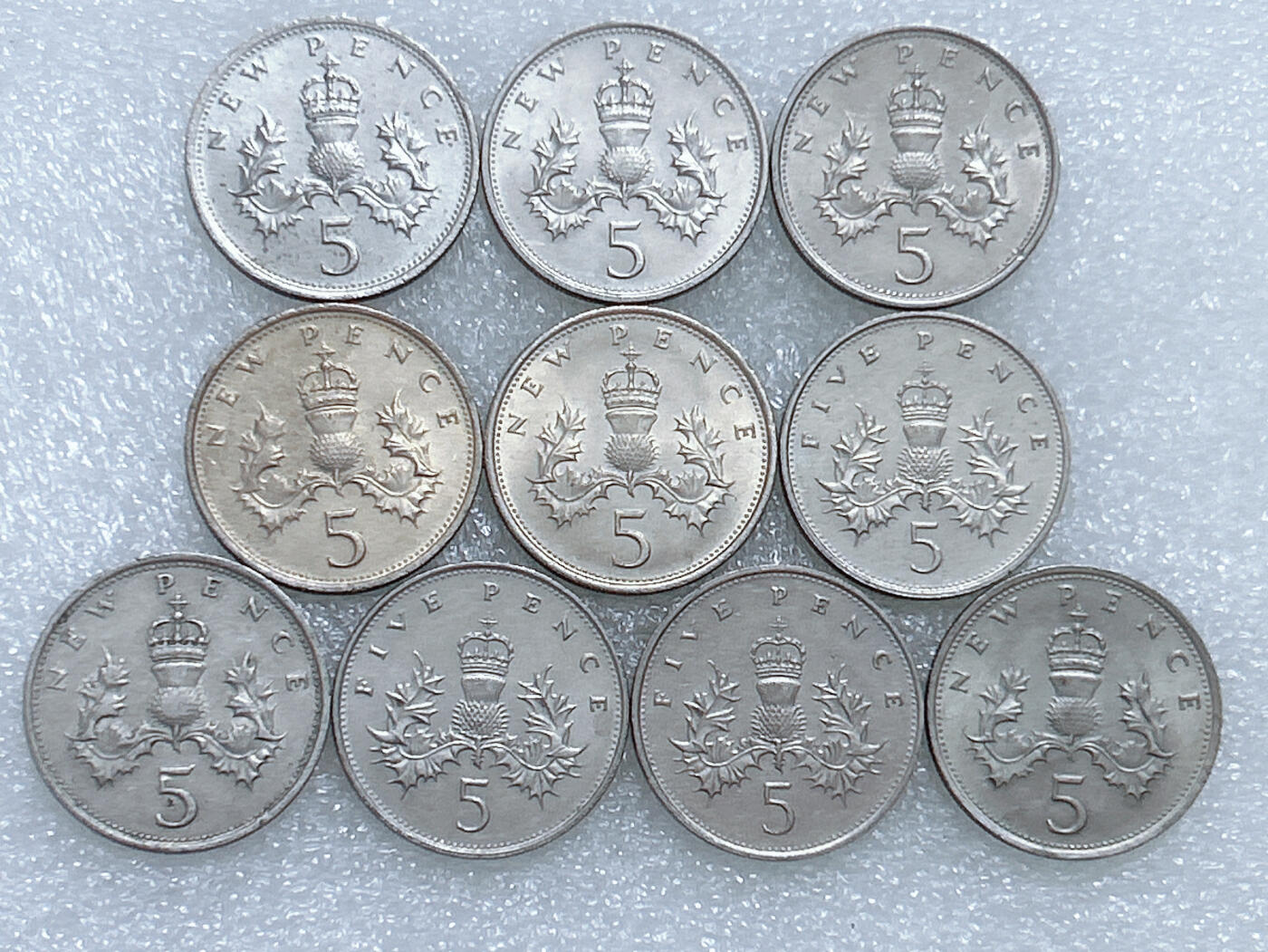 第一海外回流一元起拍收藏 散集专场  第270期 英国5便士硬币10枚 大版 原光好品