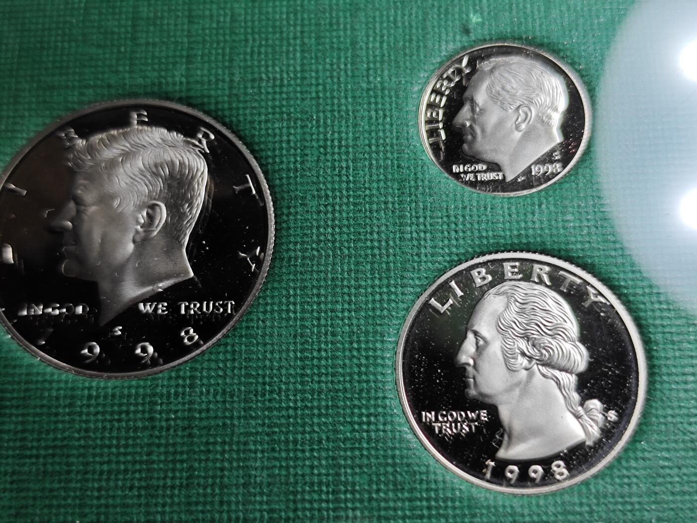 KK钱币收藏小铺 （套币 好品/批量散币 银币）专场  2月预留时间 周末发货  1998美国大小面值清年套币 精制币