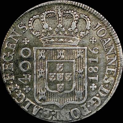 【雨安】【直播拍卖】【世界币章115期-裸币】2025-11-21 周五 19:30 保真 - [裸币各国] Portugal 葡萄牙 400瑞斯 1816年