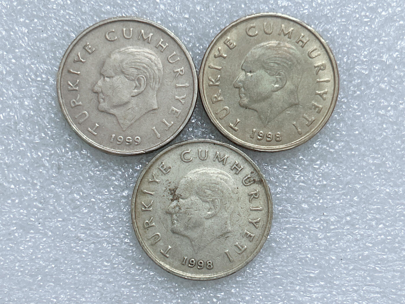 第一海外回流一元起拍收藏 散集专场  第270期 土耳其50bin里拉硬币 3枚