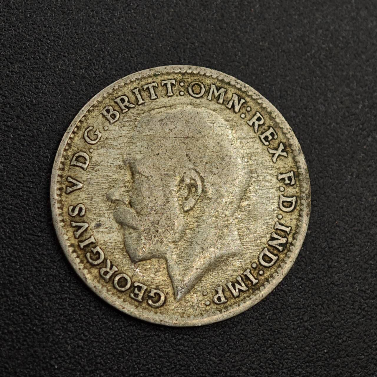 【淘币小摊】实时拍第八百零二拍   散币场   满百包邮可预留二周 每周一统一发货   英国1920年乔治五世3便士银币