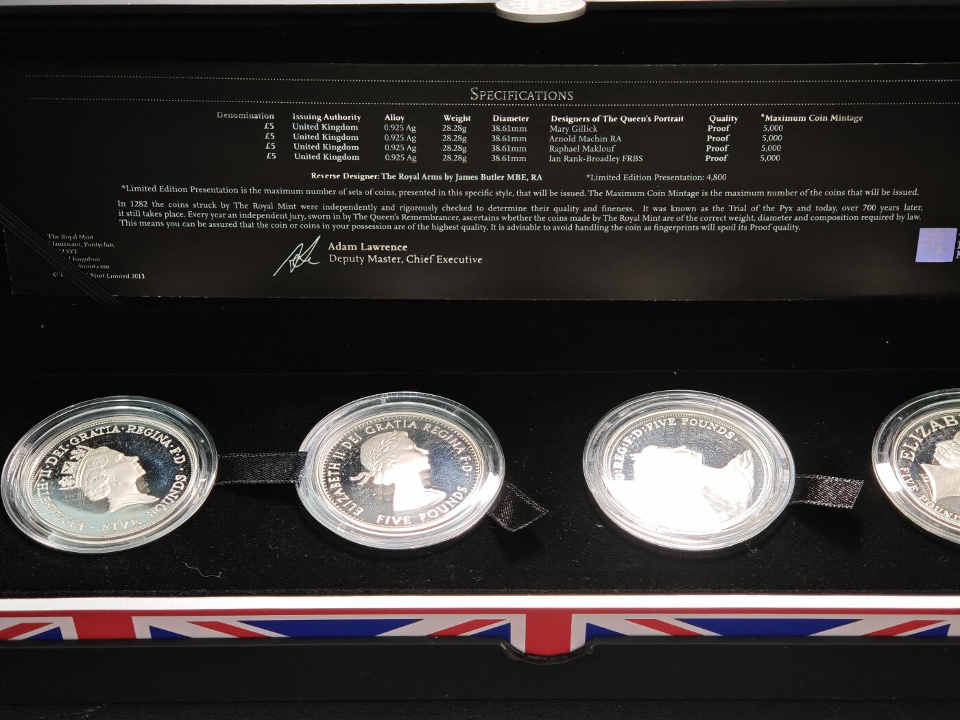 【德藏】世界币章拍卖第154期（拍品征集中~欢迎藏友联系） 2013年 英国伊丽莎白二世女王加冕60周年纪念银币 原盒 原证书