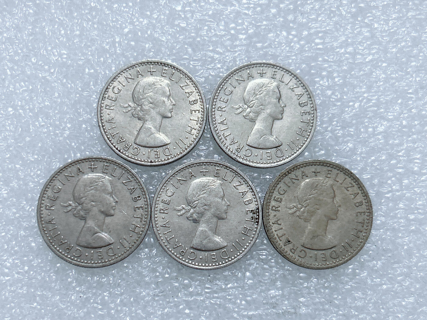 第一海外回流一元起拍收藏 散集专场  第270期 英国60年代6便士硬币 5枚 带光品